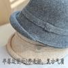 Pure Wool Bucket Hat Women's Winter New Retro Top Hat Curled Edge Shows the Face Small British Lady Basin Hat