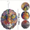 Metal Colorful Cat Wind Chime Handmade Outdoor Garden Decor Vibrant Swirling Patterns No Electricity Needed for Patio