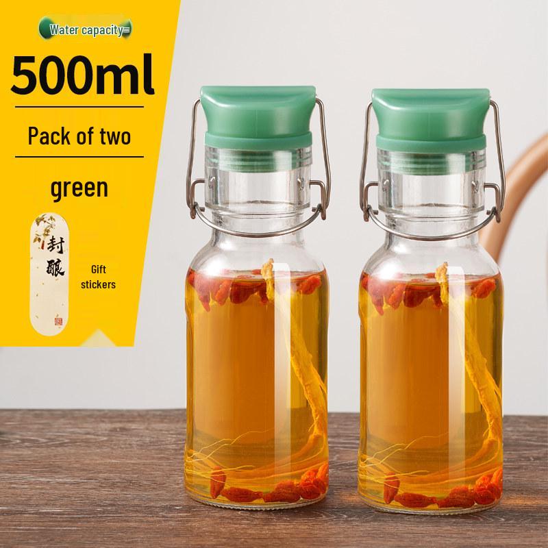High-Grade Thick Glass Wine Bottle for Long-Term Baijiu Storage, Sealed and Durable