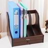 Wooden Desktop File Holder & Vertical Book Stand Organizer