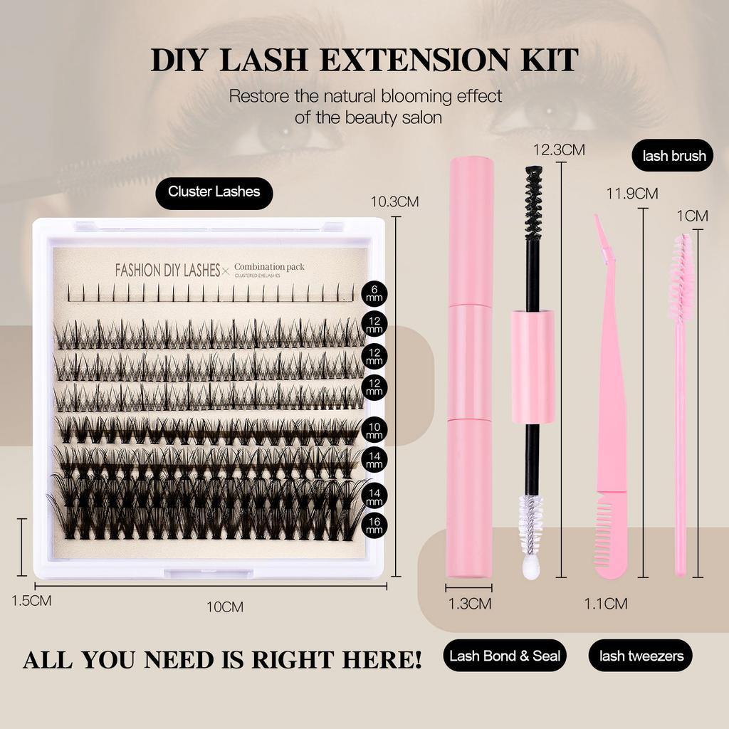 Diy Segmented Single-Cluster False Eyelashes Grafted Eyelashes Large-Capacity Combination Set Fried