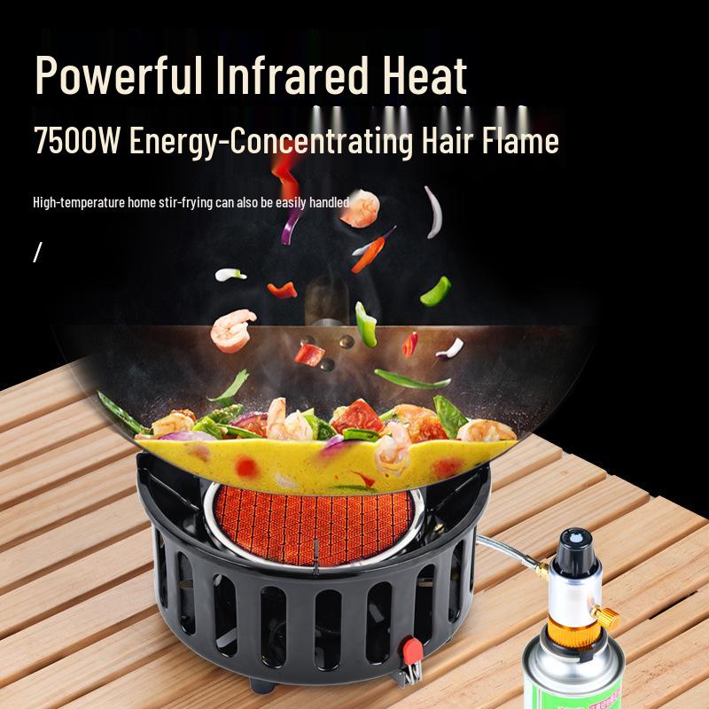Windproof High-Power Infrared Portable Gas Stove for Outdoor Picnic