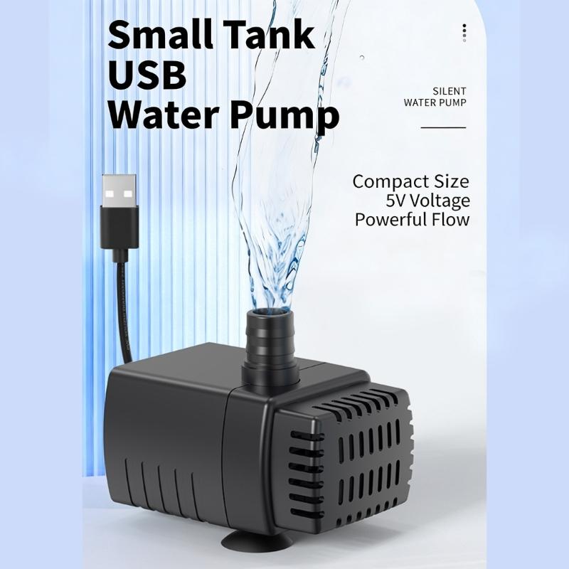 Quiet 5V USB Small Submersible Water Pump for Aquariums with Efficient Bottom Suction to Remove Sediment Ensuring Quiet Operations