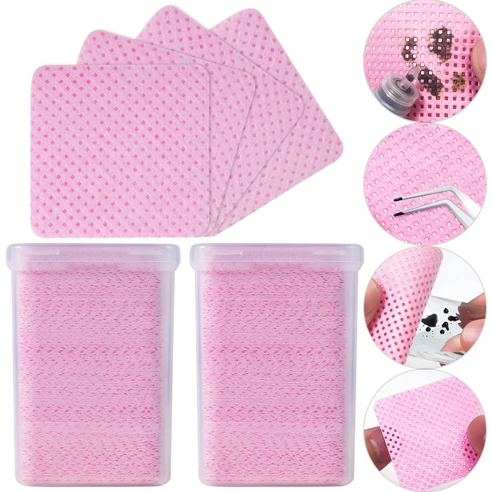 111Pcs Pink Lint-Free Nail Polish Remover Wipes UV Gel Glue Removal Cotton Pads for Manicure & Makeup Cleaning Tools
