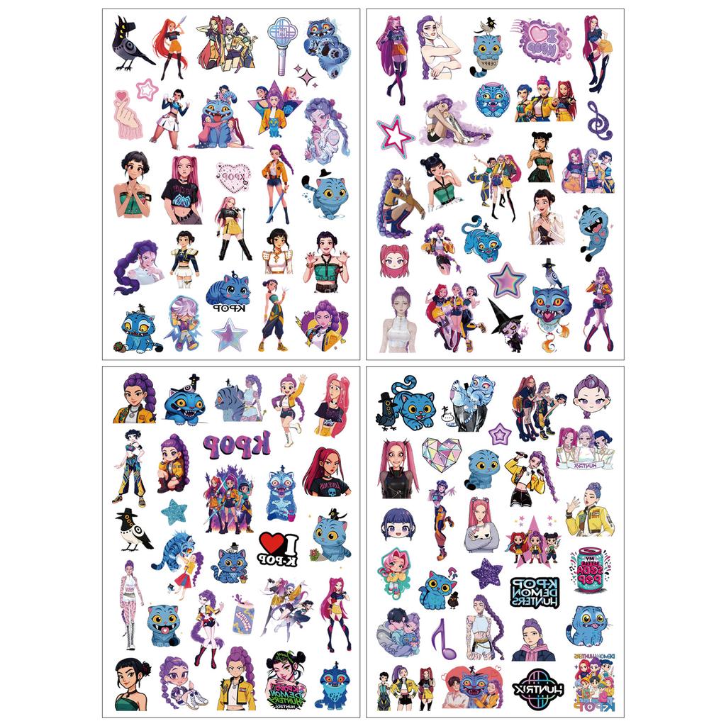 Recently Added Demon Hunter Temporary Tattoos, High-end Animation Design Animation & K-Pop Girl Group Merchandise Temporary Tattoo Decals
