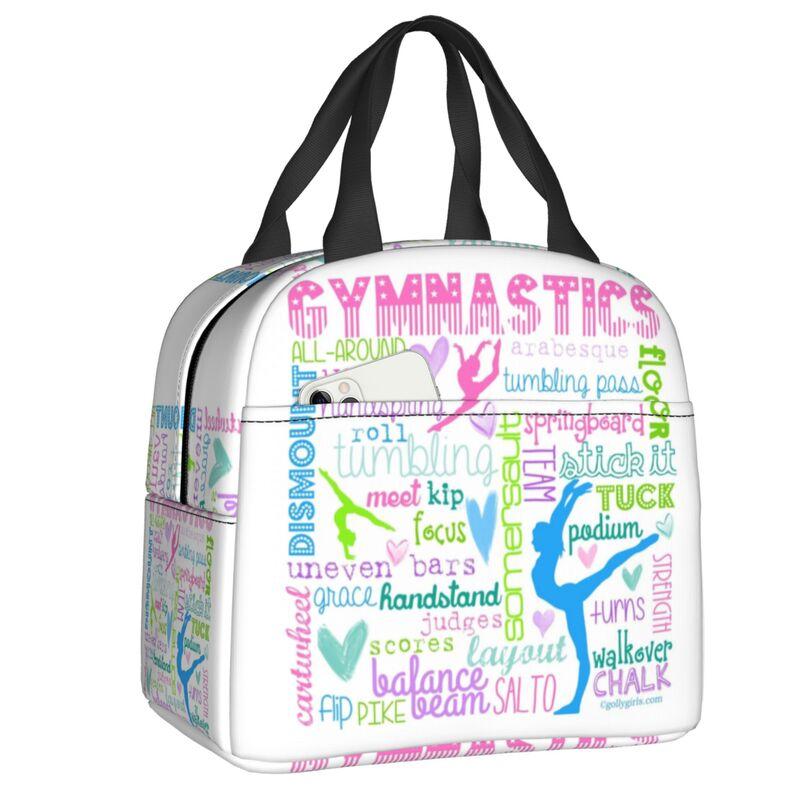 Dance Rhythmic Gymnastics Insulated Lunch Bag for Women Resuable Cooler Thermal Lunch Box Beach Camping Travel