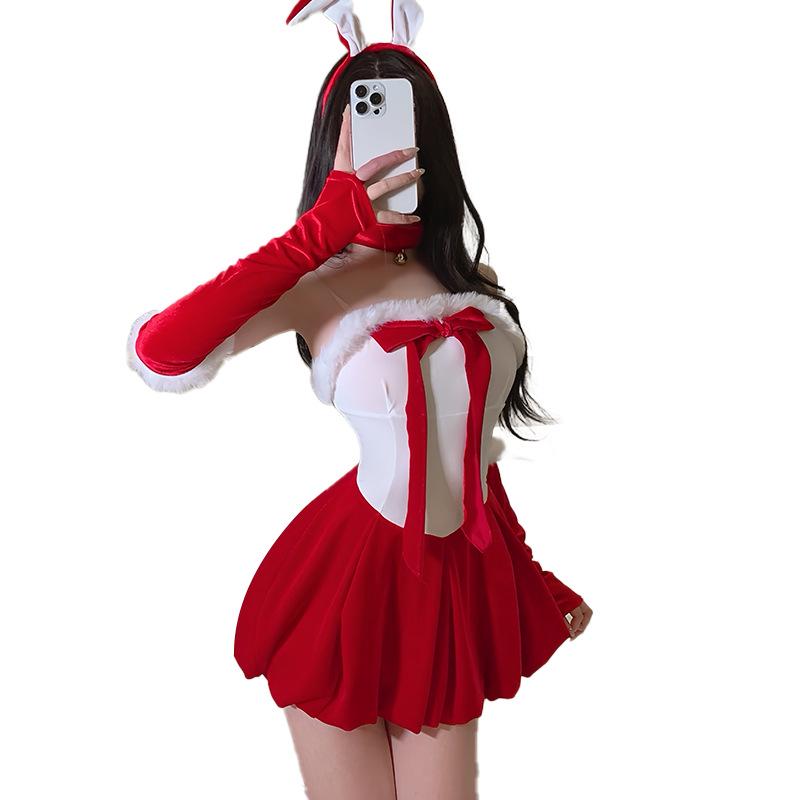 Fan Lei Sexy Christmas Bunny Lingerie Set - Pure Desire Style Pajamas Uniform for Women
