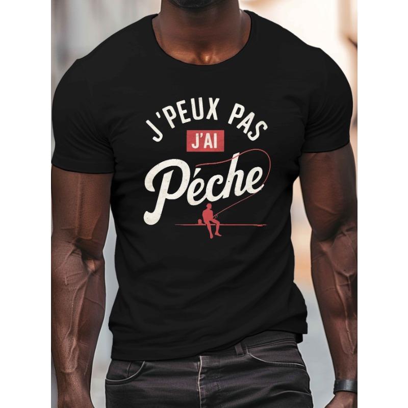 European Size I CAN T I HAVE SINN Print, Men's Round Crew Neck Short Sleeve Tee, Casual T-ShirtCasual Comfy Lightweight Top for Summer
