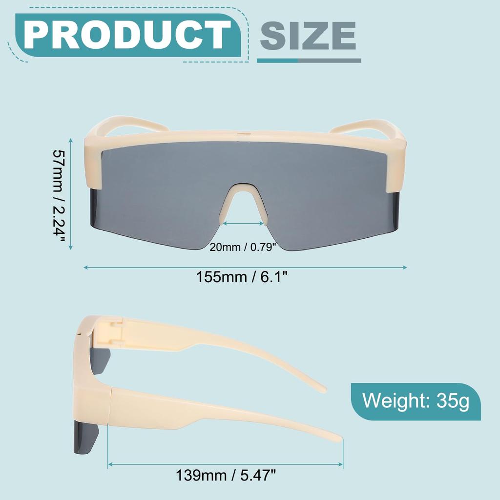 Sports Polarized for Beige Gray [uxcell] Sunglasses, Unisex, Lenses, Cycling, Hiking, Driving, Fishing, Running, &