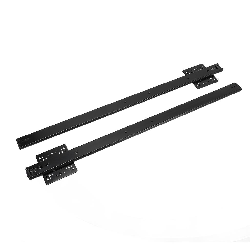 1 Paar Schubladenschienen Seitenmontage 26 Zoll Schwerlast 2-teilig Kugellagerführungen Schienen Schwarz
