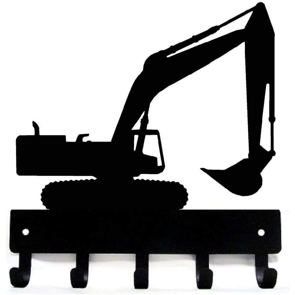 Wall Hook Excavator Key Rack Metal Wall Organizer Home Decor 6 Inch чёрный