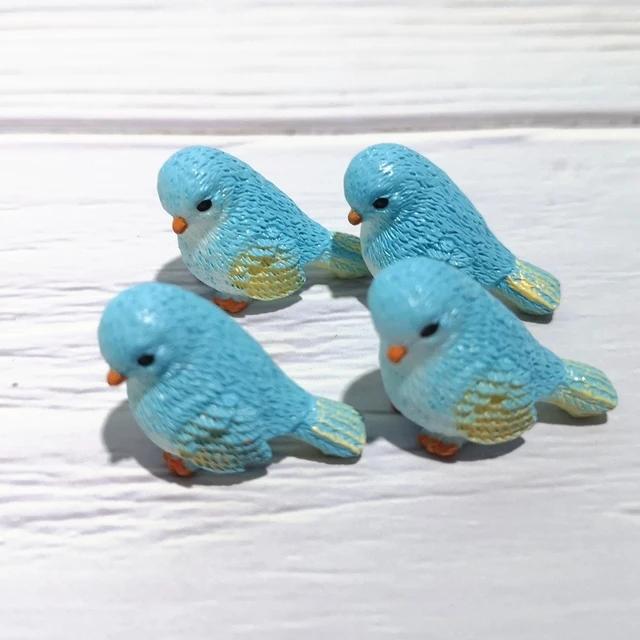 4 Pcs/set Resin Home Ornament Cute Little Birds Animal Model Figurine Glass Decor Miniature Craft Garden DIY Accessories