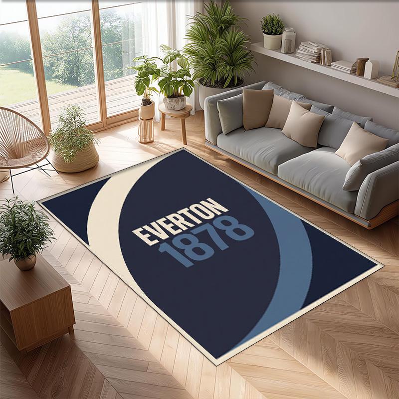 Tappeto in Velluto di Cristallo con Stampa Calcio Everton, Comodo Assorbente d'Acqua Antiscivolo Tappeto per Pavimenti Interni