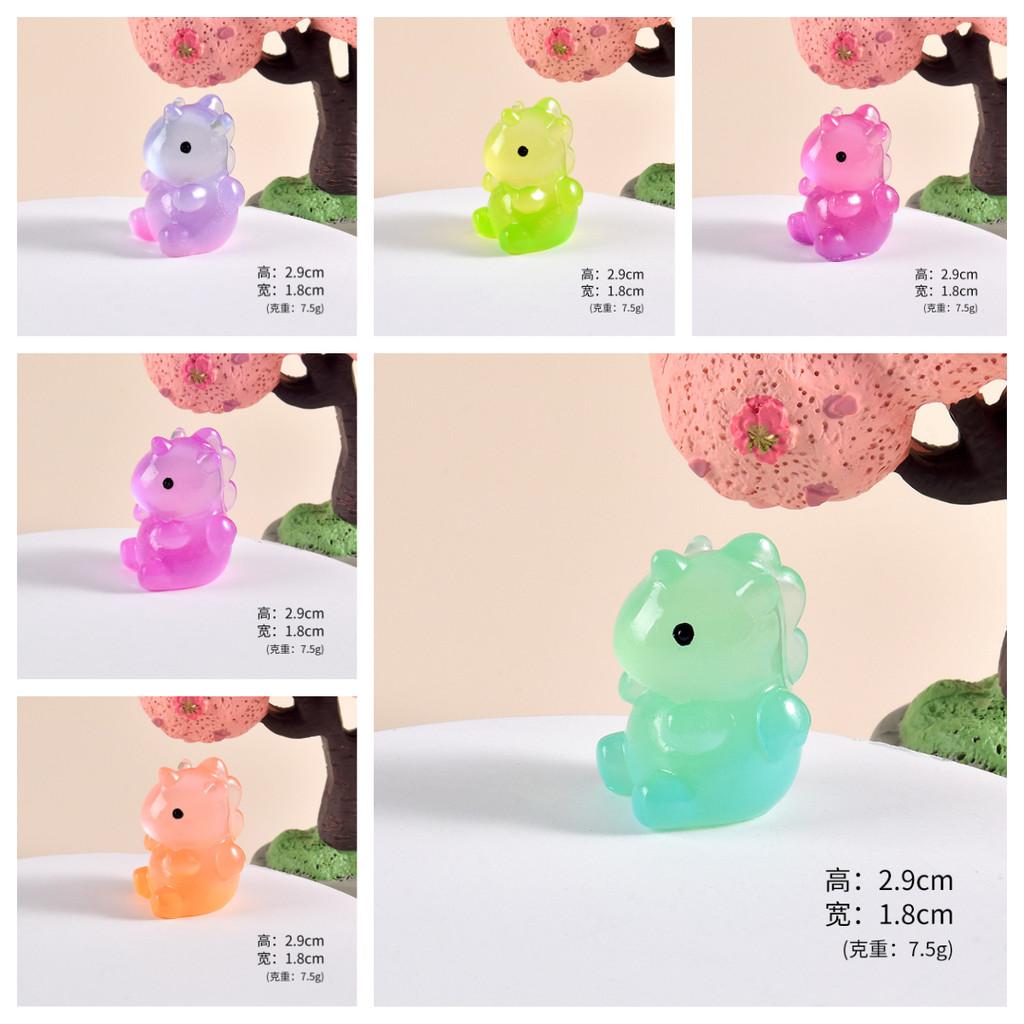 6Pcs Multicolors Luminous Unicorn Animal Miniatures Resin Ornaments Fairy Garden Decoration Micro Landscape 2-3cm разноцветный