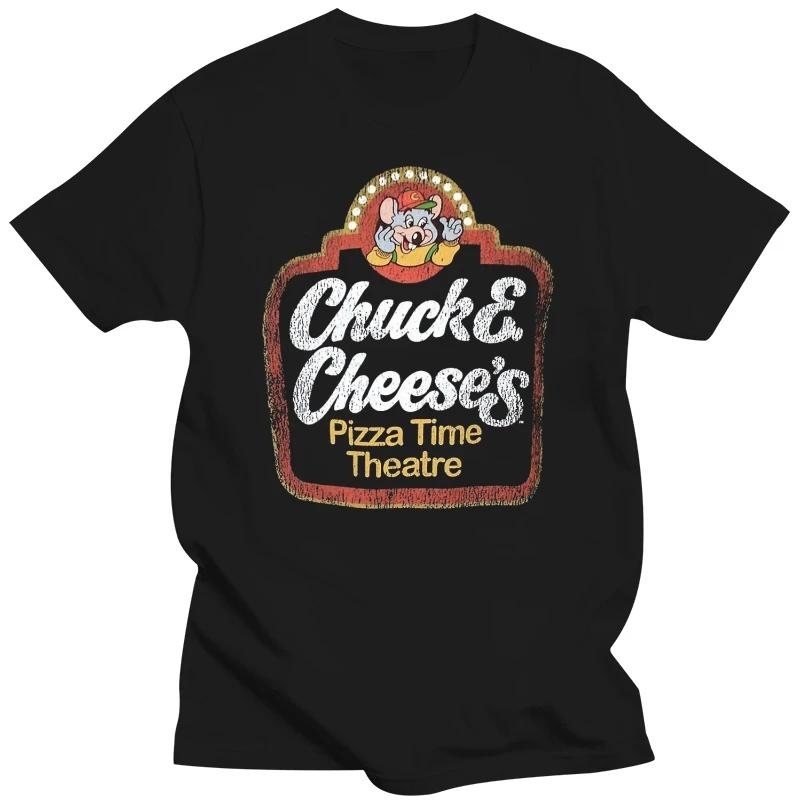 CHUCK E CHEESE PIZZA TIME THEATER TSHIRT BLACK UnisexS RETRO DISTRESSED FOOD TEE