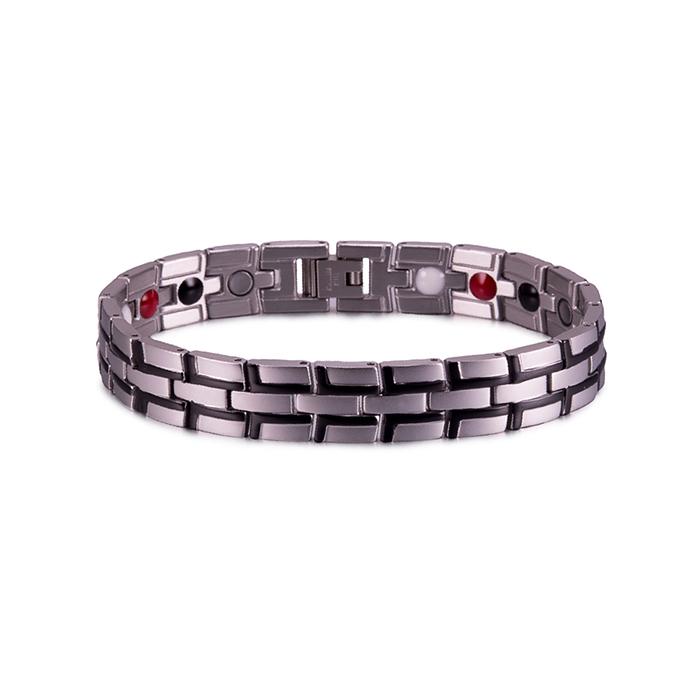 Vinterly Steel Magnetic Bracelets Male Health Energy Male Waterproof Stainless Gold-color Chain Link Germanium Men Jewelry
