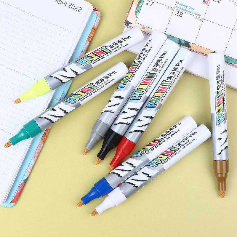 1Pcs Waterproof Marker Paint Pen Vehicle Touch-Up Paint Tyre Oily Markers Quick Drying Signature Pen Stationery Supplies