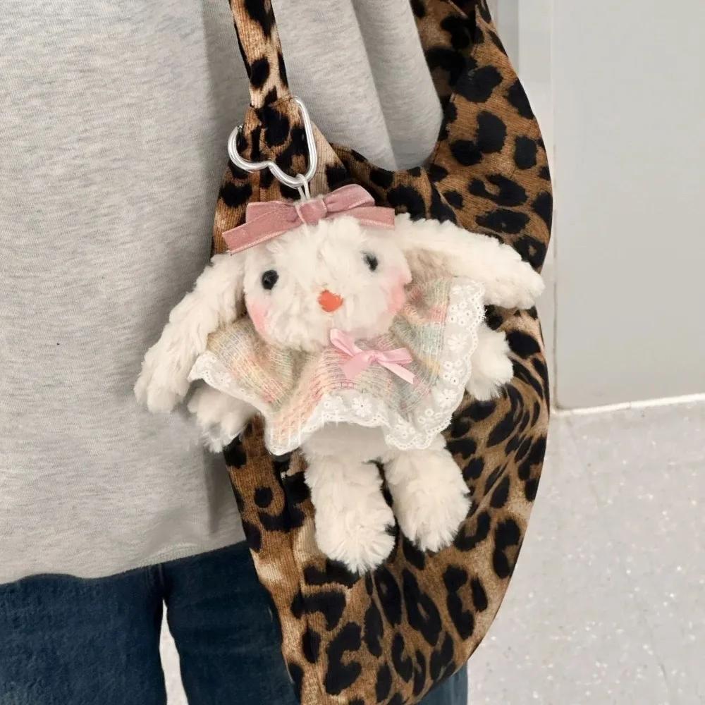 Cute Rabbit Doll Bag Pendant Dress Cartoon Hanging Decoration Bowknot Lop Ears Car Key Ring Gifts