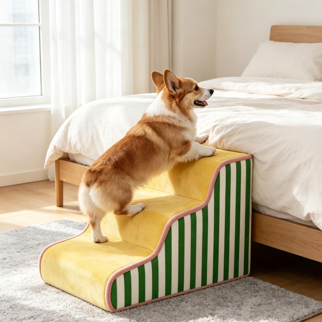 2/3/4 Dogs Pets Puppy Stairs Beside The Sofa Bed Ramp for Dogs Protecting Removable Memory Foam Pet Joint Safety Stairs Elderly