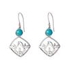 Exquisite Turquoise Flower Pattern Hypoallergenic Earrings Women Girls Jewelry