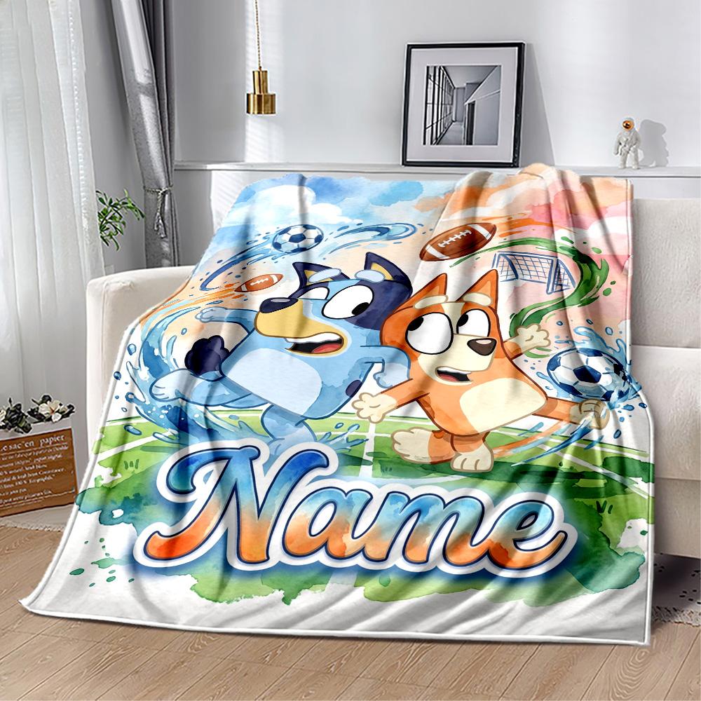 Rainbow Soccer Friends Customize Text Blanket Gift Personalized Blanket Soft Warm Cozy for Office Picnics Seaside Bedding Four Seasons Universal