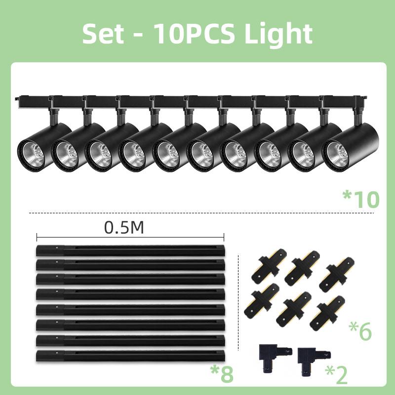 LED Track Light Set COB Track Lamp Rail Lighting for 20/30/40W Home Spotlight Indoor Clothing Shop Store Bedroom Lamp Fixture