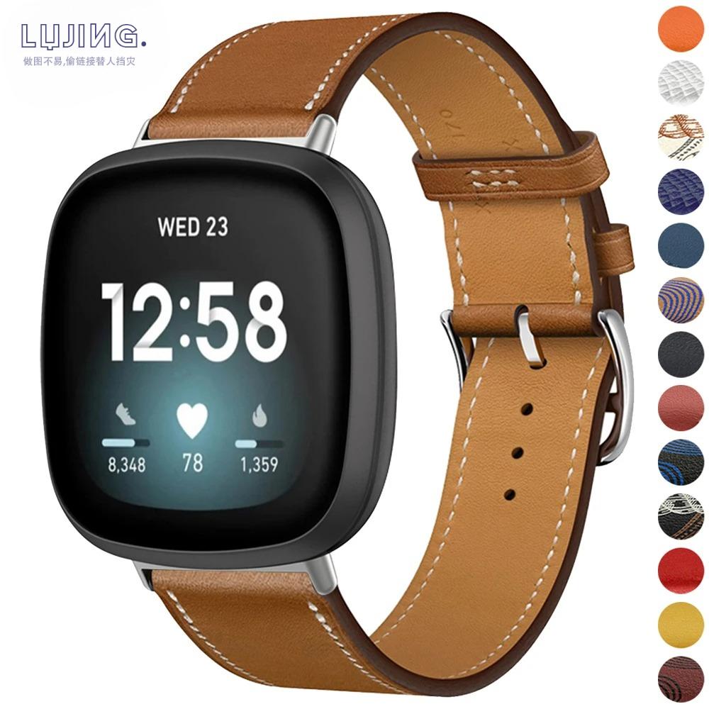 Leather Bracelet Strap For Fitbit Versa 4 3 2 1 Versa Lite Smart Watch Wristband Replacement Strap For Fitbit Sense/sense 2 Watchband