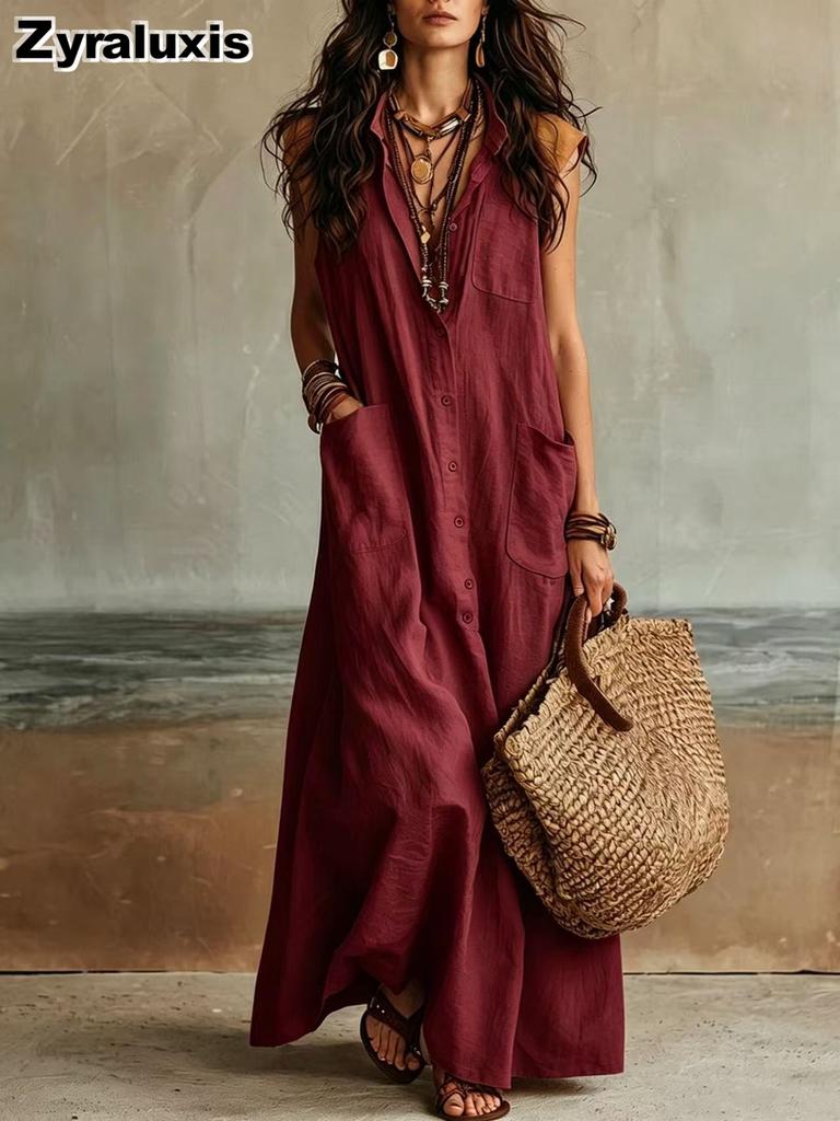 Summer New Style Chic Off-Shoulder Bohemian Ruffled Loose Shirt Dress