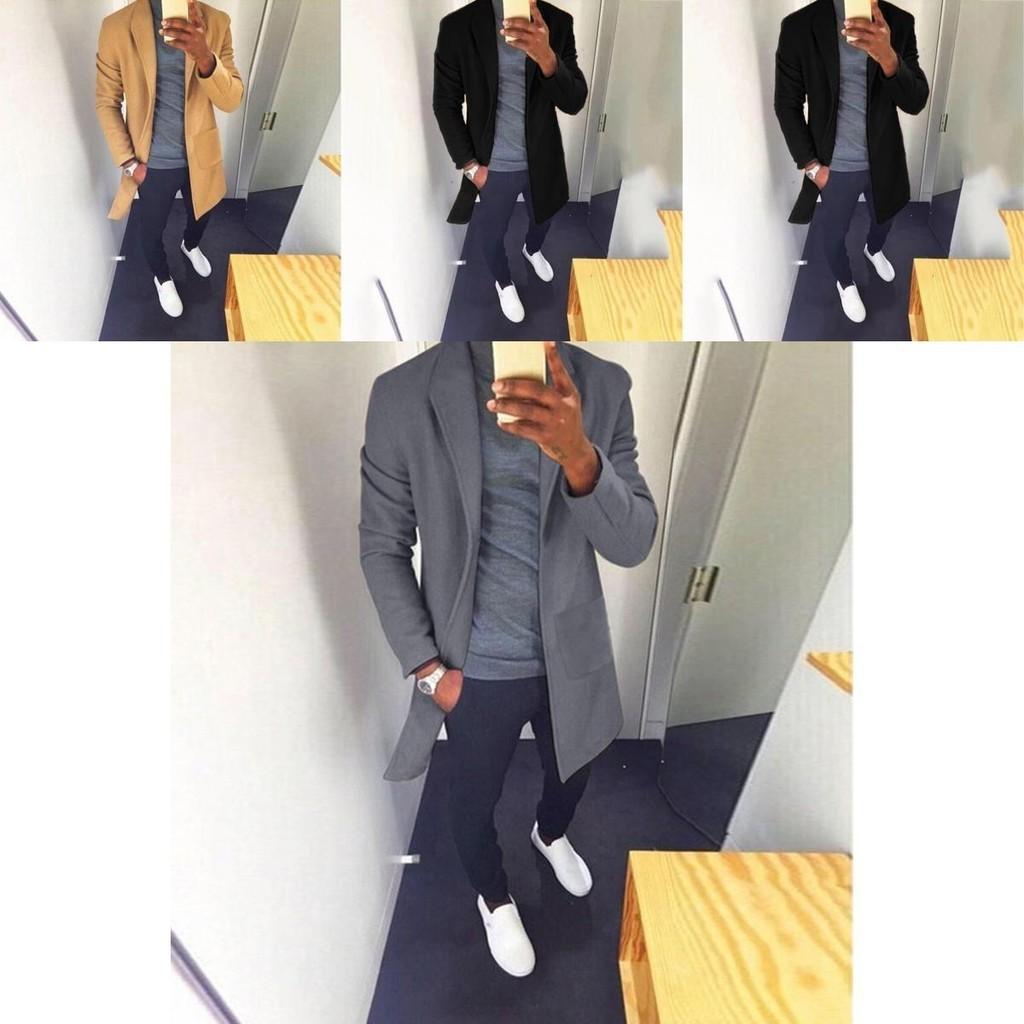 Men's Winter Warm Slim Trench Coat Cardigan For Stylish Formal Outfits