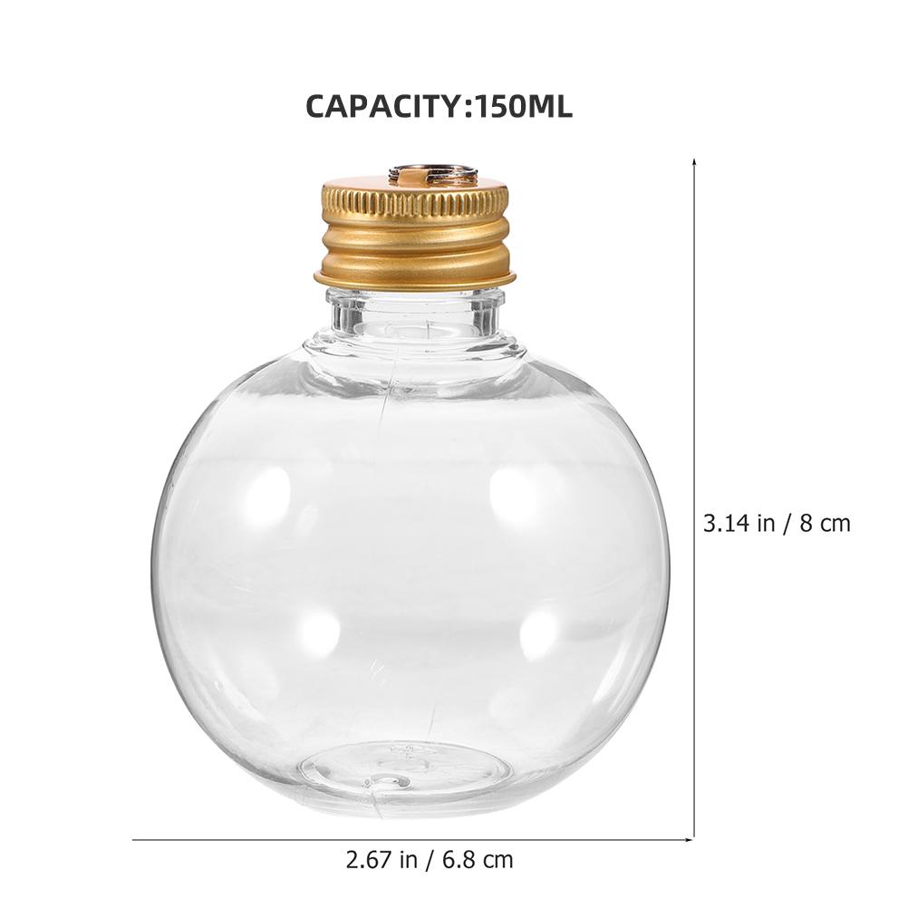 

6pcs Clear Transparent Ornament Balls 150Ml Plastic Fillable Christmas Drink Holders For Diy Wedding Party Holiday Decorations золотистий