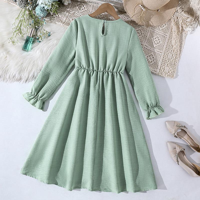 Girls' Fitted Ruffled Dress: Fall Children's Fashion Princess Dress