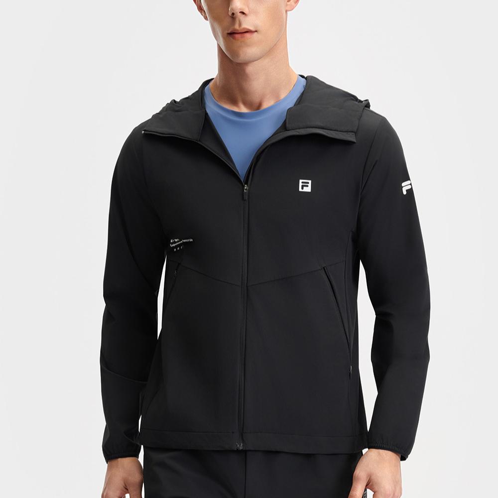 Fila Fitness Fashion Versatile Skin-Friendly Long Sleeve Jacket Men Jackets Black A11M521705F-BK