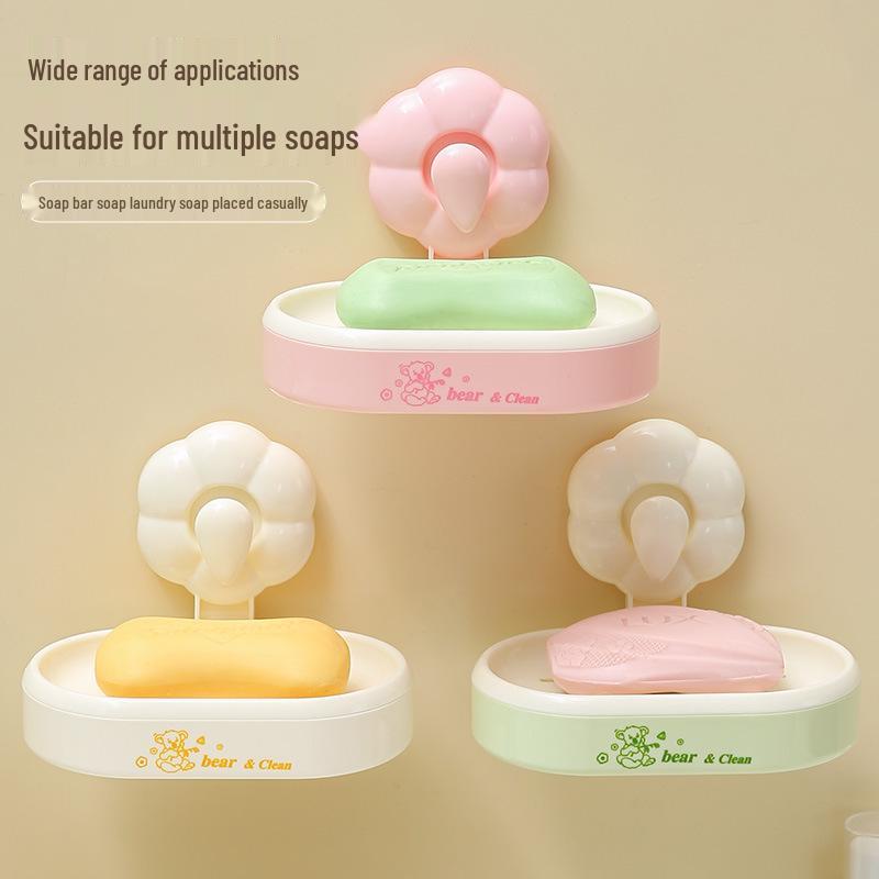 Wall-Mounted Suction Cup Soap Dish - Punch-Free Bathroom Draining Rack