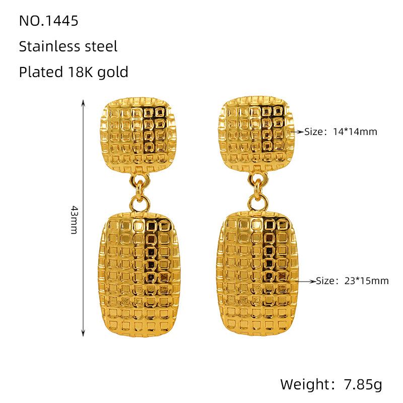 

Personalized fashion earrings woven design rectangular square earrings new Chinese women s earrings золотой