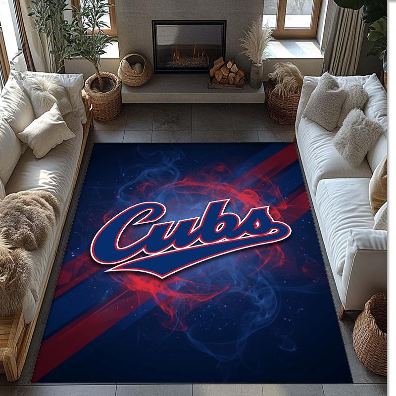 Chicago Cubs Crystal Velvet Carpet Soft Anti?Slip Floor Mat Comfortable Home Living Room Bedroom Decor Rug