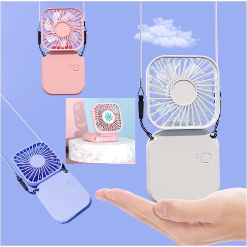 Ultra-thin Folding Fan Desktop Silent Charging Treasure Mini Portable Hanging Neck Wind Fan