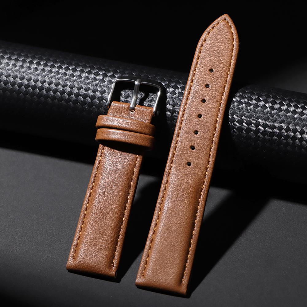 14mm 16mm 18mm 20mm 22mm 24mm Cowhide Watch Strap for Samsung Galaxy Watch 8/7/6/5/4 Smartwatch Wristband for Men Women Bracelet