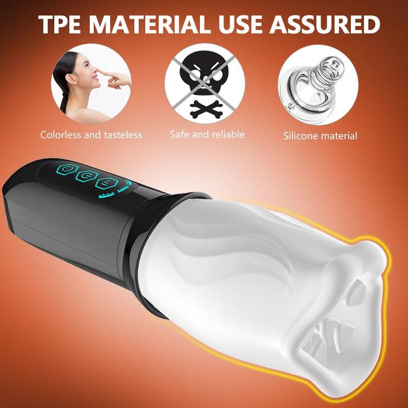 Male Masturbator Oral Sex Trainer Vibrator Sex Toys for Men Vagina Real Pussy Adult Delay Automatic Climax Glans Stimulate Man