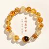 Glücksbringer Natürlicher Gelber Turmal & Goldener Rutilquarz Perlenarmband für Damen, Zierlich und Raffiniert Gelber Tigerauge