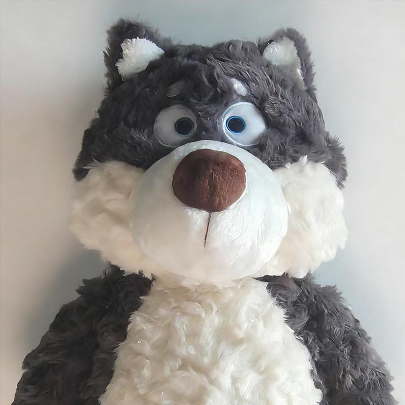 Peluche Lupo Grigio Carino da 40 Cm Animale di Peluche Lupo Peluche Super Morbido Bambola Regalo Per Bambino Regalo di Compleanno Bambole Lupo Coccolose