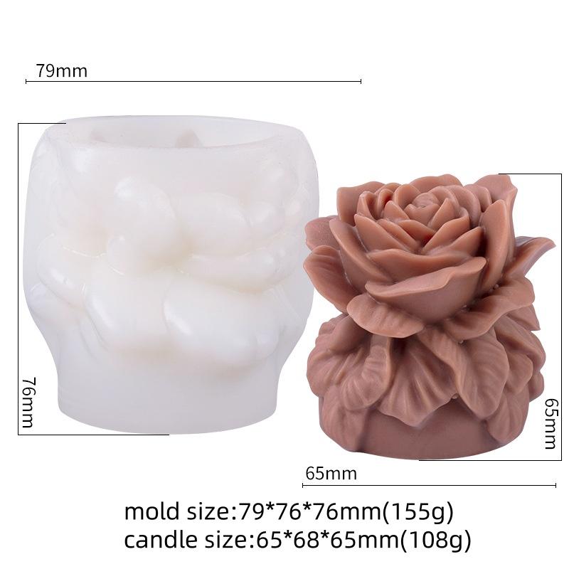 DIY Rose Candle Silicone Mold Handmade 3D Simulation Eternal Rose Soap Resin Chocolate Cake Making Mold Wedding Decoration Gift