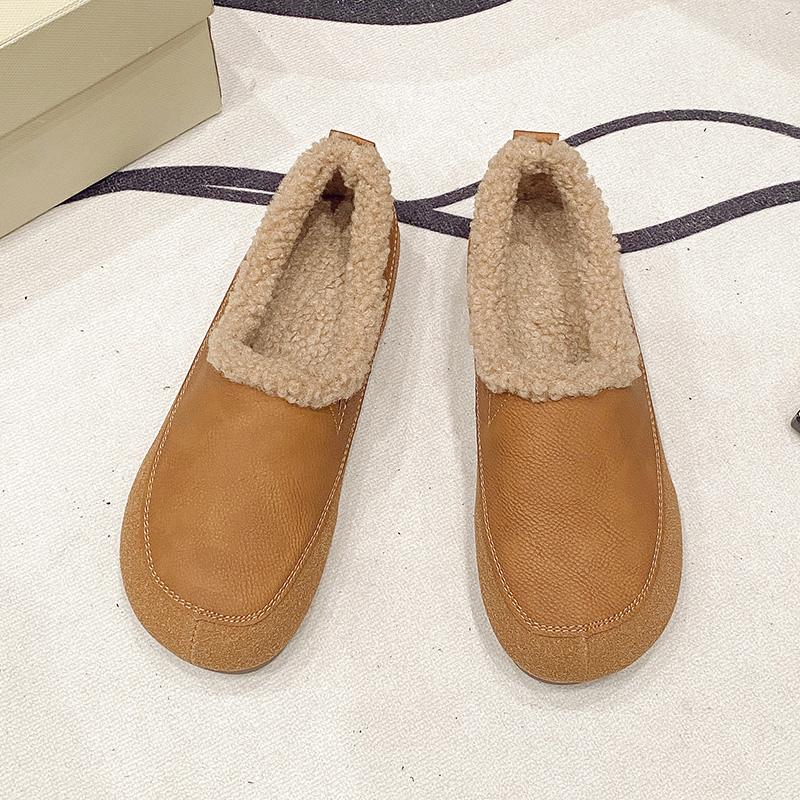 

Мода Женская Мода Балетки Зима Новые Круглый Носок Глубокий Вырез Замша Мягкая Подошва Противоскользящие Износостойкие Хлопковые Туфли 41