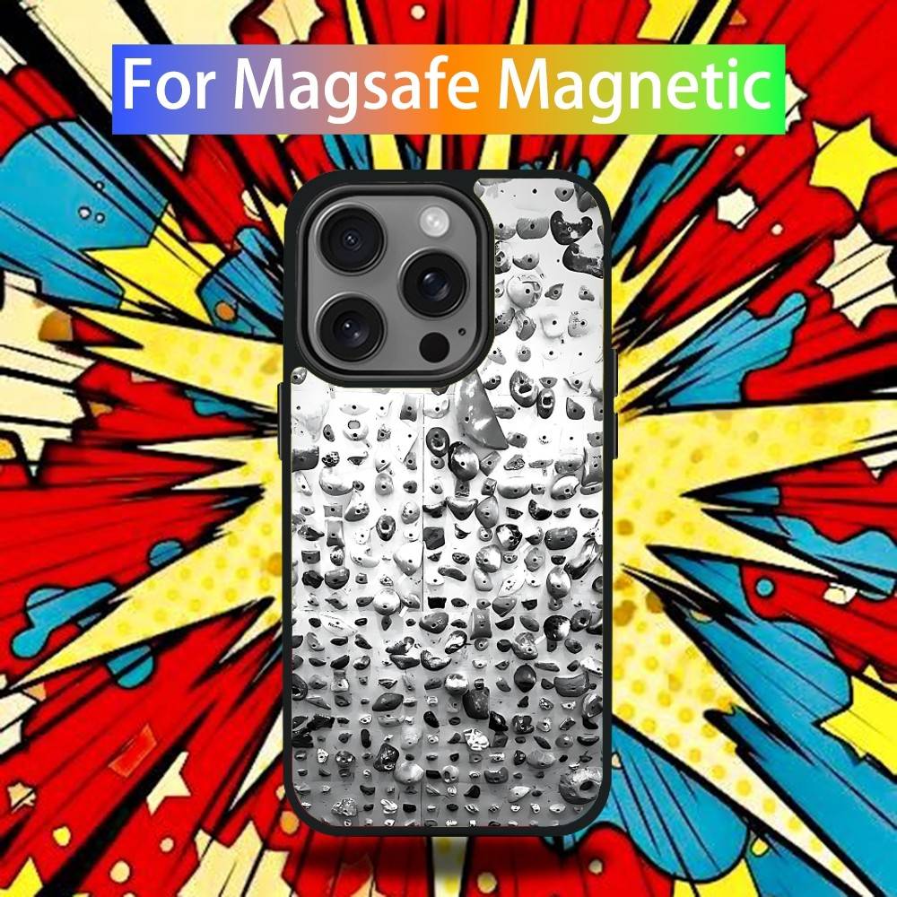 Pouzdro na telefon s motivem lezecké stěny pro iPhone 17,16,15,14,13,12,11 Pro,Max,Plus,Mini,Air,E Magnetický kryt Magsafe