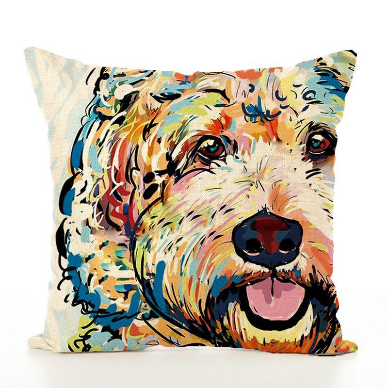Pet Cute Dog Pillow Case Throw Pillow Cover Sofa Cushion Cover Home Office Decor