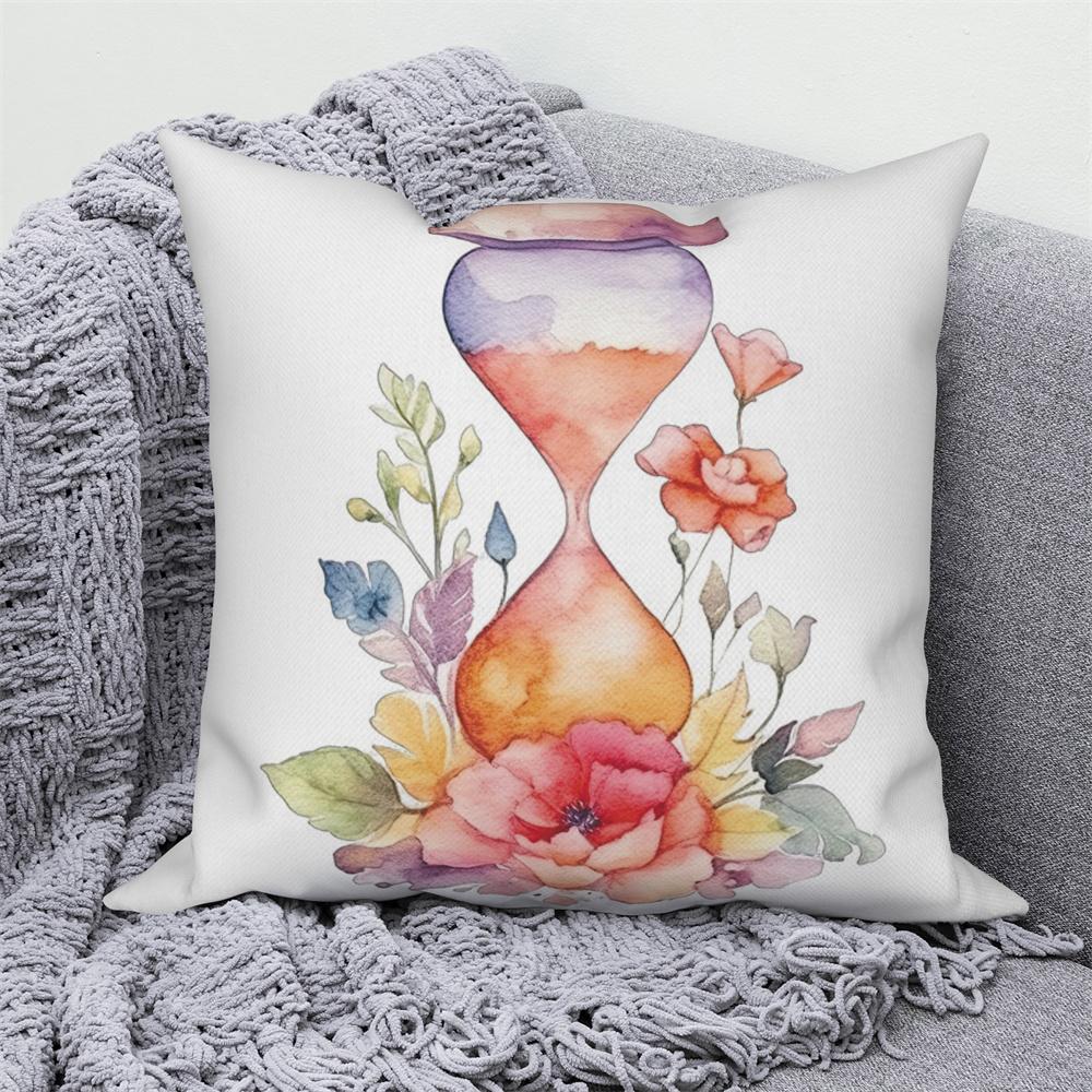 Květinový potisk Dekorativní povlak na polštářek na pohovku auto obývací pokoj Květina Rostlina Polštář