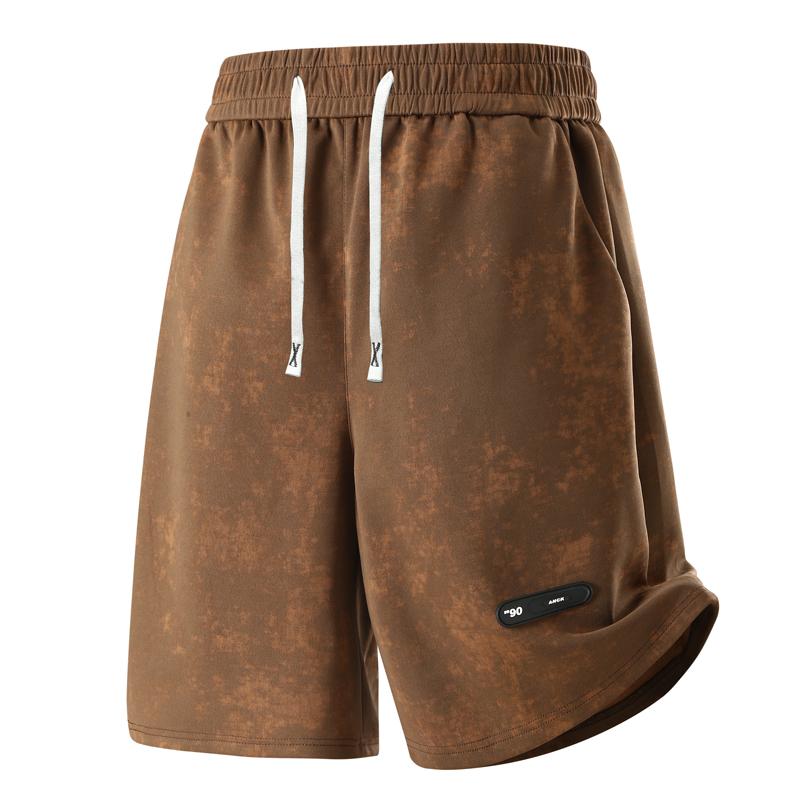 Smiao Plus Size 4XL-10XL Modieuze zwarte zomershorts voor heren met elastische tailleband, casual oversized shorts 6XL(90kg-100kg) bruin