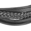 20.5cm Men MultiLayer Bracelet Woven Bracelet Hand Wristband with Magnetic Buckle(Black )