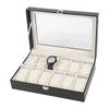 12 Weiche Kissen Uhrenbox Schmuck Auslage Aufbewahrungs Organizer Box Koffer Schwarz