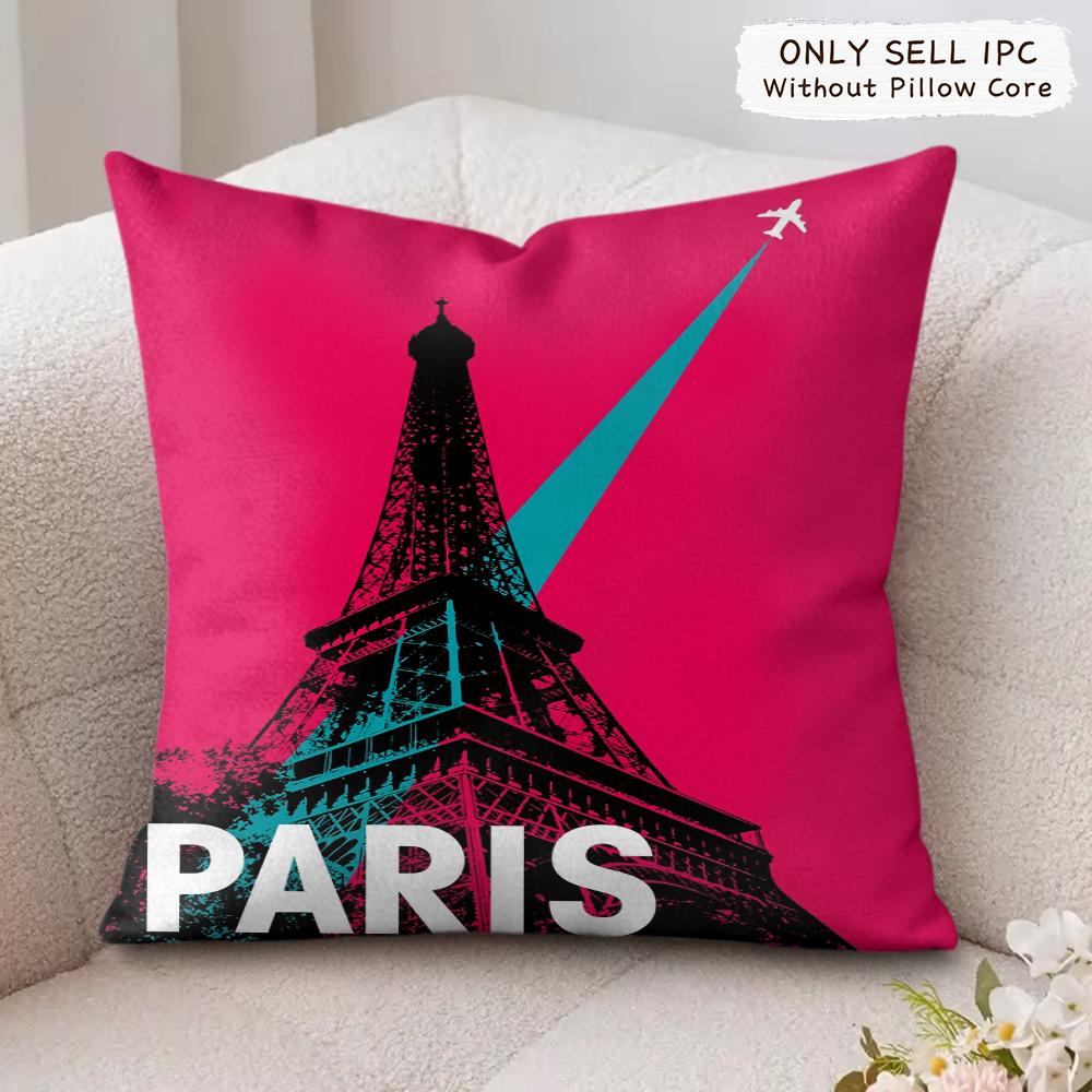 Vintage Retro Travel Cushion Cover Soft Plush Fabric DoubleSided Printed Cushion Covers for All Seasons Modern Home Decor