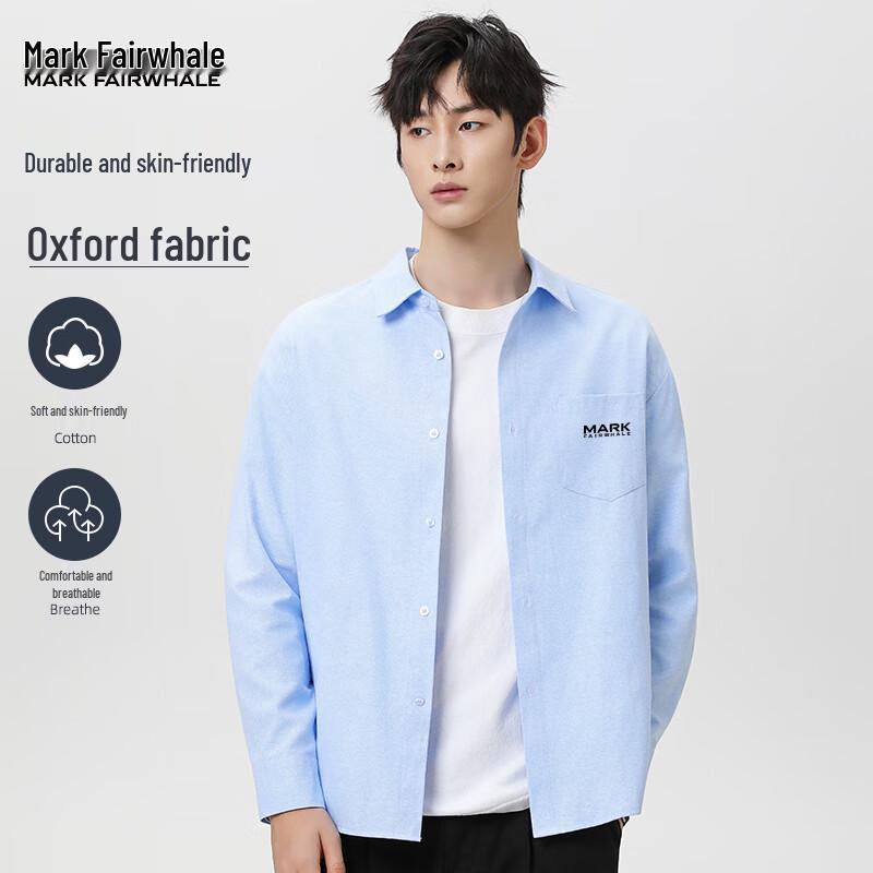 Mark Fairwhale Men s Oxford Long Sleeve Casual Shirt 4XL